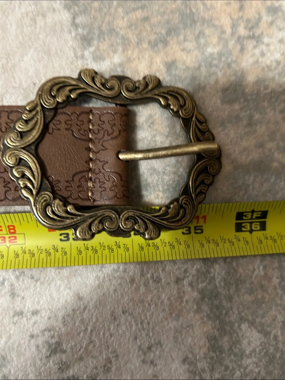 Brown Decorative Belts  with Ornate Brass Buckles - Never used.